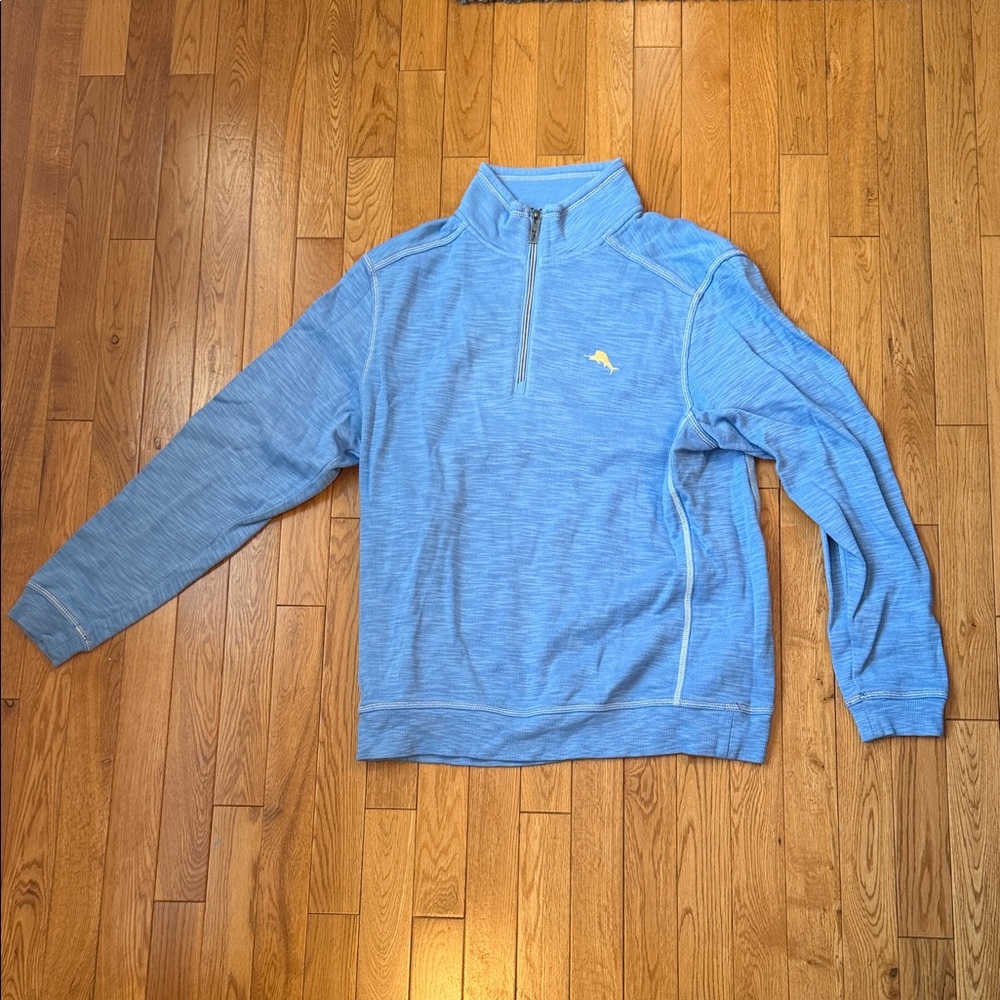 Tommy Bahama Light Blue Zip-Up Sweater